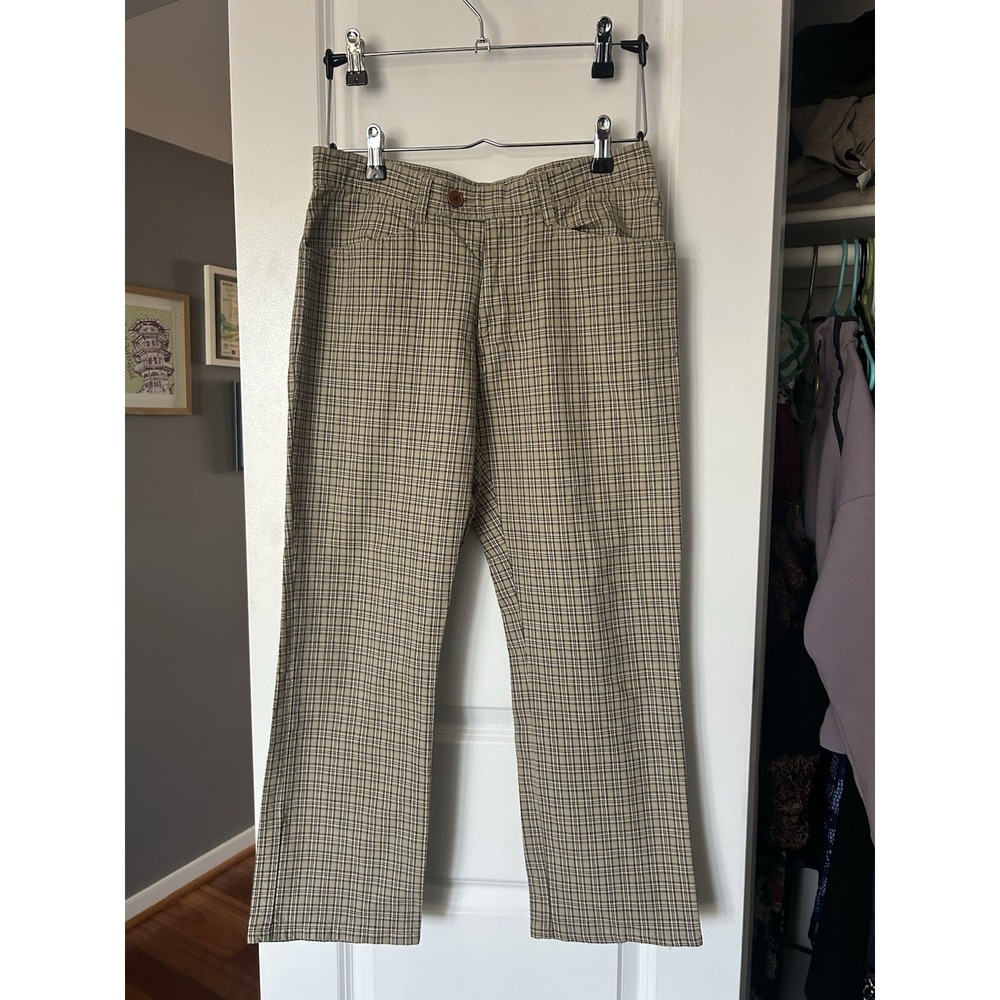 Vintage 90s Gap Blue Jeans Plaid Cropped Pants Women Size 6